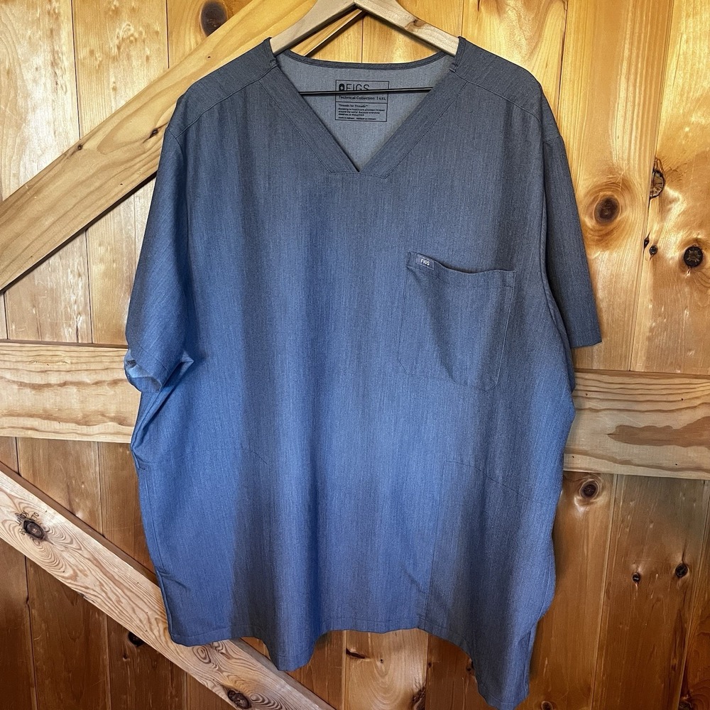 FIGS Men's Gray 4XL Chisec‎ Three-Pocket Scrub Top Technical Collection